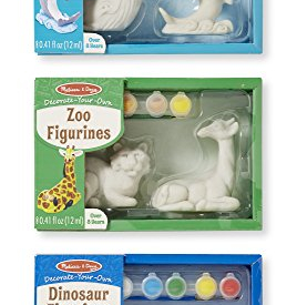 Melissa & Doug Decorate-Your-Own Figurines Craft Kit Sets: Dolphin, Whale, Tiger, Giraffe, and Dinosaurs
