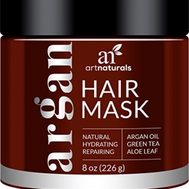 ArtNaturals Argan Oil Hair Mask – Deep Conditioner, 100% Organic Jojoba, Aloe Vera and Keratin, Repair Dry, Damaged or Color Treated Hair after Shampoo for All Hair Types, Sulfate Free, 8 oz.