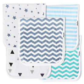Baby Burp Cloths for Boys 5 Pack, Large 21″x10″, Triple Layer, 100% Organic Cotton, Thick, Soft and Absorbent Towels, Burping Rags for Newborns, Baby Shower Gift by KiddyStar