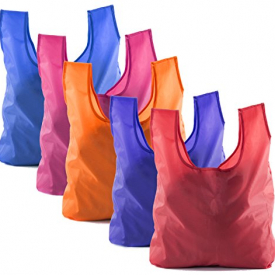 Reusable Grocery Bags | Foldable w/ Integrated String Pouch | Ripstop Nylon Tote