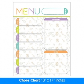 Best EXTRA LARGE 13 x 17 -inch Dry Erase or Wet Erase Laminated Magnetic Dry Erase Menu And Groceries Planner – Perfect for Refrigerators Keep a Weekly Meal Plan & Grocery List Pastel White