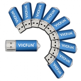 VICFUN 10 Pack 4GB USB Flash Drive USB 2.0 USB Drive 4GB Memory stick Flash Drive-Blue