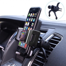Car Phone Mount,Lsmila Universal Phone Holder For Car Air Vent w/ Kickstand,Firm Grip,One Touch Button,360 Degree Rotatable for iPhone 7/7 Plus/ 6s/6P,Galaxy S8 S7 ,LG,And All Cell phone&Smartphone