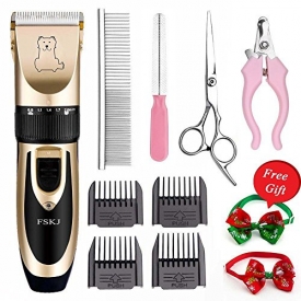 Dog Cat Clippers,Professional Cordless Heavy Duty Quiet Rechargeable Dog/Pet Grooming Clippers Kit,Pet Clippers for Small/Large Dogs,Animal Clippers for Long Hair/Thick Coats,Dog Hair Clippers