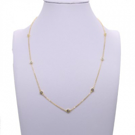 925 Sterling Cute Women Choker Extend Cheap Gold Chains Necklace
