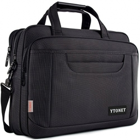 Ytonet Laptop Briefcase,15.6 Inch Laptop Bag,Business Office Bag for Men Women,Stylish Nylon Multi-Functional Shoulder Messenger Bag for Notebook/Computer/Tablet/MacBook/Acer/HP/Dell/Lenovo,Black Grey