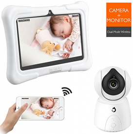 Dragon Touch FUTURE 1 720P Baby Monitor with 7 Inch IPS LCD Touch Screen Tablet, Digital Camera, Temperature Monitoring, Remote Camera Pan-Tilt-Zoom, Lullaby, Night Vision, Two Way Audio and Recording