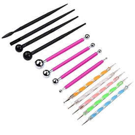 Meuxan 13 Piece Ball Stylus Dot Painting Tools for Mandala Rock Art, Polymer Clay & Ceramic Pottery Craft, Embossing Pattern
