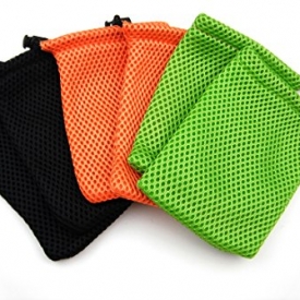 ALL in ONE 6pcs Nylon Mesh Drawstring Bag Pouches for Mini Stuff Cellphone Mp3 10x15cm (4×6 Inch) (Mixed Clor)