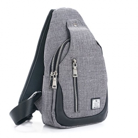 Sling Bag Chest Shoulder Backpack Crossbody Bags for Men Women Travel Outdoors (Small Grey)
