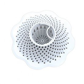 Danco Hair Catcher for  Bathroom Bathtub Strainer with Microban, White, 10306