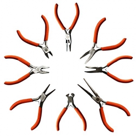 8 Piece Set of Plier Tools by Kurtzy – Wire Cutters, Flat Nose Pliers, Round Nose Pliers and more – Heavy Duty Tool Kit for Electrical and Wood Work, DIY and Jewellery Making – Ergonomic Handle