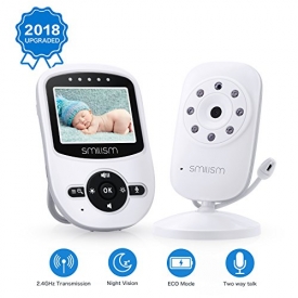 Video Baby Monitor With Camera [2018 Upgraded] Night Vision, Two-way Talk Audio, Temperature Sensor, ECO Mode, 2.4″ Color Screen, Long Transmission Range