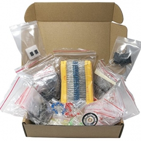 Mega Electronic Component Kit Assortment, Capacitors, Resistors, LED, Transistors, Diodes, 1n270 Germanium, DC jacks, opamp, speaker, 1400 pcs