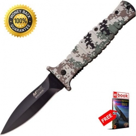 Tactical M tech A912DG Folding Knife Black Blade DigiCam Grooved Rubr Alum Handle razor sharp strong durable blade survival camping hunting fishing EDC military knife eBOOK by MOON KNIVES