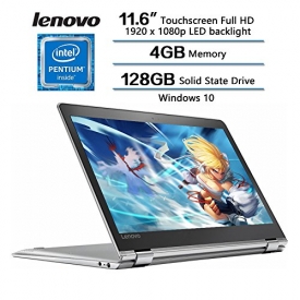 2018 Newest Flagship 360°Convertible Lenovo Yoga 710 2-in-1 Laptop, 11.6″ FHD IPS Touchscreen Display, Intel Pentium Dual Core Processor, 4GB RAM, 128GB SSD, HD Graphics 615, Windows 10 (Silver)