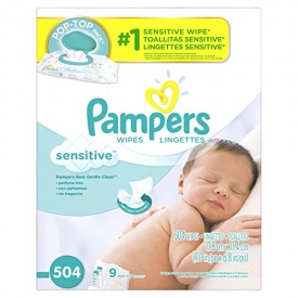 Pampers Sensitive Water Baby Wipes 9X Pop-Top Packs, 504 Count