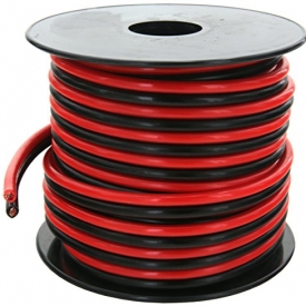 GS Power’s True 10 Gauge (American Wire Ga) 50 feet 99.97% OFC stranded oxygen free copper, Red / Black 2 Conductor Bonded Zip Cord Power / Speaker Cable for Car Audio, Home Theater, LED strip Light