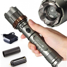 Complacency 2000 Lumen with Charger LED Light Torch Flashlight Color Gray