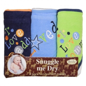 Hooded Bath Towel Set, 3 Pack, Boy, Frenchie Mini Couture (multi)