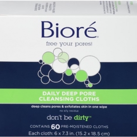 Biore Daily Deep Pore Cleansing Cloths, 60 Count