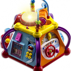 WolVol Educational Kids Toddler Baby Toy Musical Activity Cube Play Center with Lights, Lots of Functions and Skills for Learning and Development
