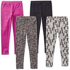 Spotted Zebra Toddler Girls’ 4-Pack Leggings, Math, 2T