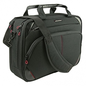 KROSER Laptop Bag 15.6 Inch Laptop Briefcase Laptop Messenger Bag Water Repellent Computer Case Laptop Shoulder Bag Durable Tablet Sleeve with RFID Pockets for Business/College/Women/Men-Black/Red