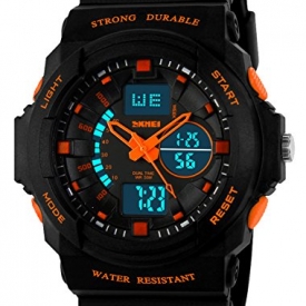 Kid LED Watch Child Boy Girl Sport Multi Function Digital Waterproof Electronic Quartz Watches Orange