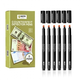 NoteShield Counterfeit Bill Detector Markers – Counterfeit Money Loss Prevention – Small Business Security Dollar Tester Markers (6 Pens)