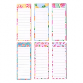 Notepads – Magnetic Memo Pads – for Shopping Lists, Notes, Reminders, and More – Colorful Fruit Designs – 6 Pack – 60 Sheets Each Pad – 3.5 x 9 Inches