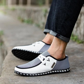 On Sales Men Office Shoes,Hemlock Men Autumn Shoes Comfortable Casual Shoes Business Flat Shoes Formal Party Shoes (US:10, White)