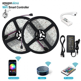 Litake LED Strip Lights, Wifi Wireless Smart Phone APP Controlled Light Strip Kit 32.8ft 300 Leds 5050 Waterproof IP65 LED Lights, Working with Android / IOS System, Alexa