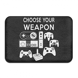 Choose Your Weapon Gaming Console Game Indoor Non-Slip Entrance Rug 23.6 X 15.7 Inches