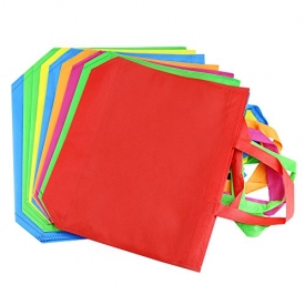 Amersumer 18Pack 13″Party Gift Tote Bags,Polyester Non-Woven Material,Assorted Colorful Blank Canvas Bags,Rainbow Colors With Handles For Birthday Favors, Snacks,Delivery Bag,Rainbow tote bag.