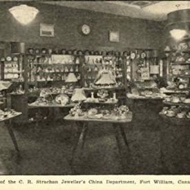Section of the C. R. Strachan Jeweller’s China Department Fort William, Ontario Original Vintage Postcard