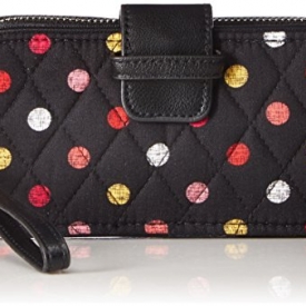 Vera Bradley Rfid Smartphone Wristlet Cotton 2, Havana Dots