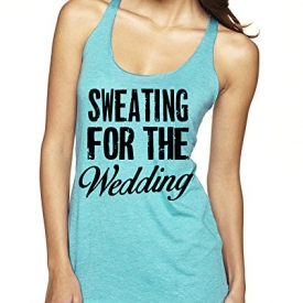 Sweating For The Wedding Marriage Women’s Fitness Tank Top By Superior Apparel Medium Tahiti Blue