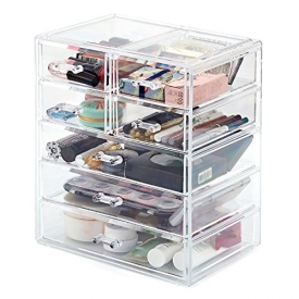 Makeup Organizer EZOWare Acrylic Cosmetic Organizer with 7 Drawer Display Storage Container Box Case for Jewelry, Beauty Products, Supplies, Medicine and more – Clear