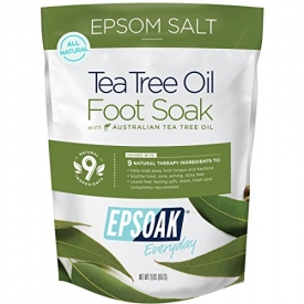 Tea Tree Oil Foot Soak with Epsoak Epsom Salt – 2 POUND (32oz) VALUE BAG – Fight Bacteria, Nail Fungus, Athlete’s Foot & Unpleasant Foot Odor; Soften rough calluses & Soothe Tired, Achy Feet