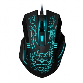 HAVIT HV-MS672 3200DPI Wired Mouse, 4 Adjustable DPI Levels, 800/1200/2400/3200DPI, 7 Circular & Breathing LED Light, 6 Buttons (Black)