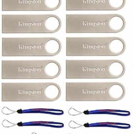 Kingston (TM) Digital DataTraveler SE9 16GB USB 2.0 (DTSE9H/16GB) 16GB (10 pack) Flash Drive Pen Drive – w/ (5) Everything But Stromboli (TM) Lanyards