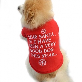 Pet Clothes,IEason Hot Sale! 2017 Christmas Pet Puppy Autumn Winter Warm Pullover High-grade Embroidered Clothes (L, Red)