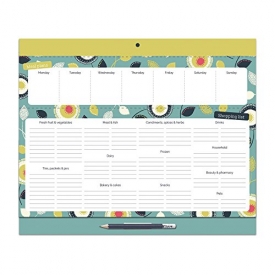 Magnetic Weekly Meal Planner and Grocery List Notepad. Perforated Shopping List Pad. Organized Mom Big Shop & Menu Planner. Large Refrigerator menu planner pad with pencil. Pocket for coupons.