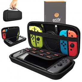 Orzly Carry Case Compatible With Nintendo Switch – BLACK Protective Hard Portable Travel Carry Case Shell Pouch for Nintendo Switch Console & Accessories