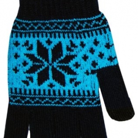 Boss Tech Products Knit Touchscreen Gloves with Conductive Fingertips for Use with All Touchscreen Electronic Devices- Blue Snow