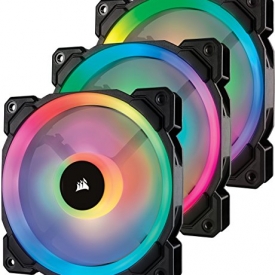 Corsair LL Series LL120 RGB 120mm Dual Light Loop RGB LED PWM Fan 3 Fan Pack with Lighting Node Pro
