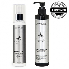 Professional Curly Hair Products Set by Royal Locks. Dream Cream and Curl Spray. Argan Oil Infused for Defined Soft Frizz Free Moisturized Curls.