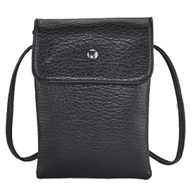 Volcanic Rock Corss-body Cellphone Purse Shoulder Bag (257-Black)