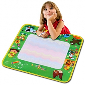 Cosway Children Kids Water Painting Drawing Writing Mat Board Cartoon Doodle Educational Gift Toy with Magic Pen (Green)
